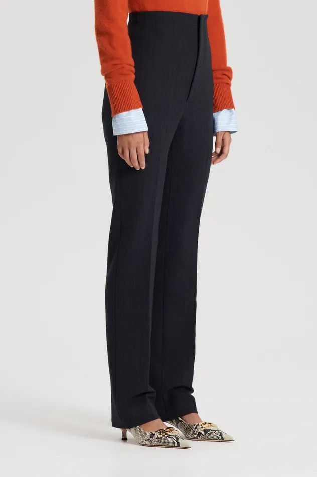 TAILORED STRIPE TROUSER CHARCOAL Women Trousers Scanlan Theodore TAILORED STRIPE TROUSER CHARCOAL Women Trousers Scanlan Theodore