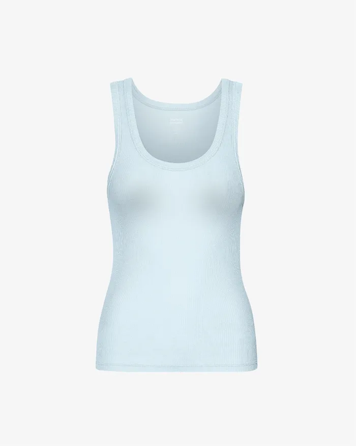 Tank Tops Colorfulstandard Women Women Organic Rib Tank Top 8211 Polar Blue