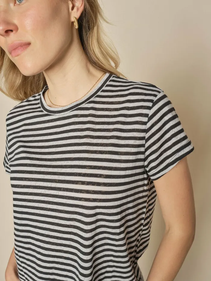 Tees MOS MOSH Women MMNan OSS Stripe Tee Micro Chip Tees MOS MOSH Women MMNan OSS Stripe Tee Micro Chip