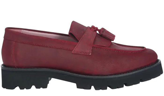 Tia 8211 Burg Suede Women Barker Shoes Womens Loafers