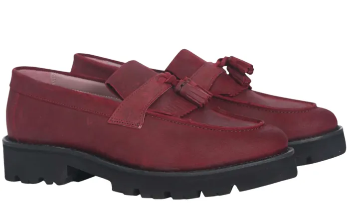 Tia 8211 Burg Suede Women Barker Shoes Womens Loafers