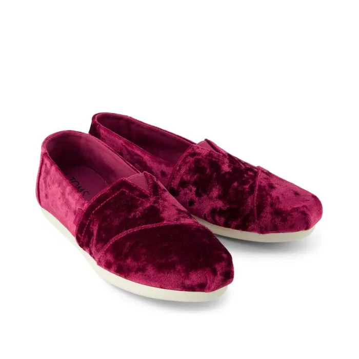 Toms Alpargatas Alpargata Cloudbound Berry Burgundy Crushed Velvet 8211 Women
