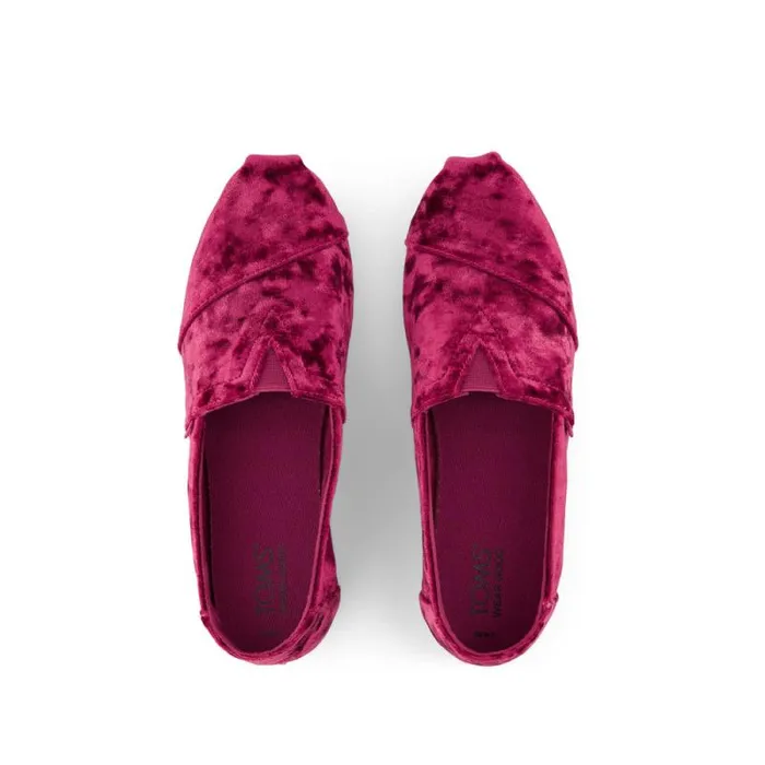 Toms Alpargatas Alpargata Cloudbound Berry Burgundy Crushed Velvet 8211 Women