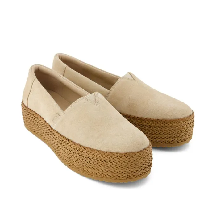 Toms Alpargatas Valencia Platform Espadrille Oatmeal Suede 8211 Women