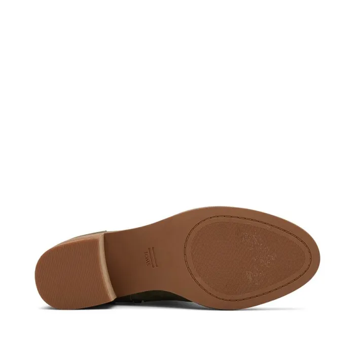 Toms Boots and Booties Evelyn Heeled Boot Suede Olive 8211 Women