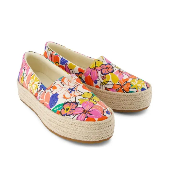 Toms Espadrilles Valencia Platform Espadrille Painted Floral 8211 Women Toms Espadrilles Valencia Platform Espadrille Painted Floral 8211 Women
