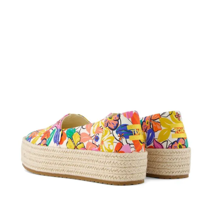 Toms Espadrilles Valencia Platform Espadrille Painted Floral 8211 Women Toms Espadrilles Valencia Platform Espadrille Painted Floral 8211 Women