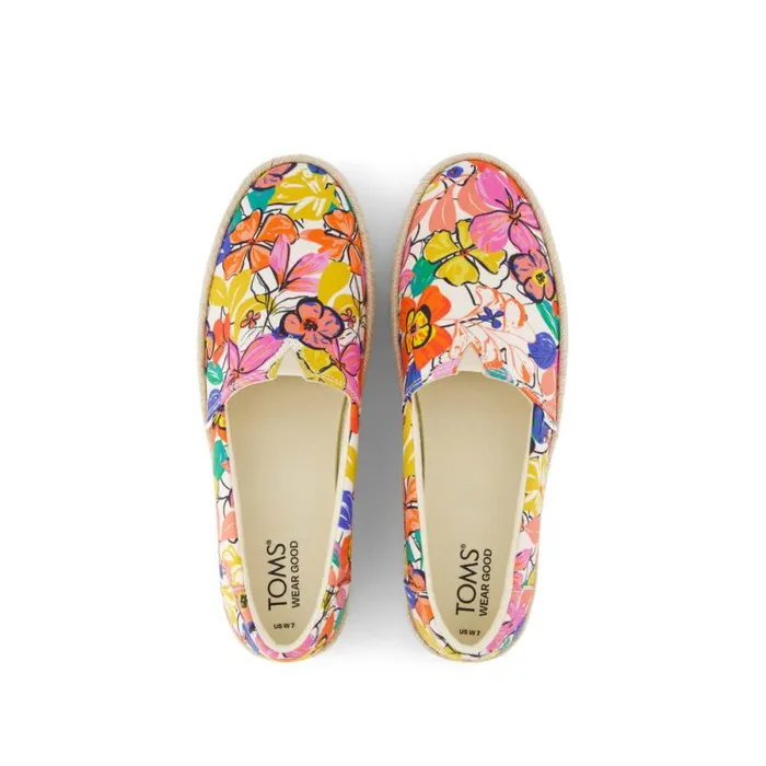 Toms Espadrilles Valencia Platform Espadrille Painted Floral 8211 Women Toms Espadrilles Valencia Platform Espadrille Painted Floral 8211 Women