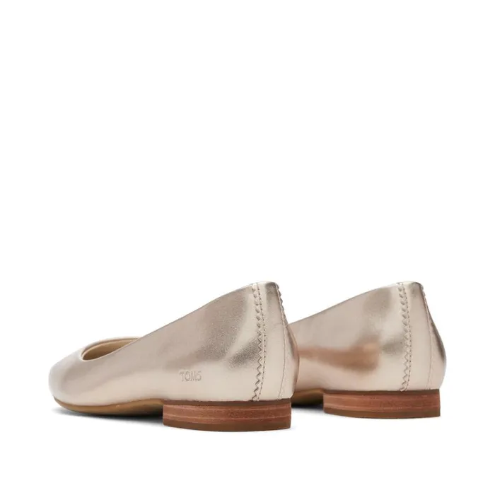 Toms Flats and Loafers Briella Flat Leather Metallic Gold 8211 Women Toms Flats and Loafers Briella Flat Leather Metallic Gold 8211 Women