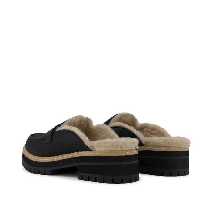 Toms Flats and Loafers Cara Mule Cozy Loafer Black Faux Fur Leather 8211 Women Toms Flats and Loafers Cara Mule Cozy Loafer Black Faux Fur Leather 8211 Women