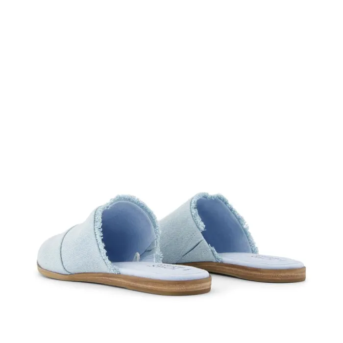 Toms Flats and Loafers Jade Flat Pastel Blue Fringe Denim 8211 Women Toms Flats and Loafers Jade Flat Pastel Blue Fringe Denim 8211 Women