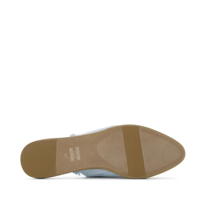 Toms Flats and Loafers Jade Flat Pastel Blue Fringe Denim 8211 Women Toms Flats and Loafers Jade Flat Pastel Blue Fringe Denim 8211 Women