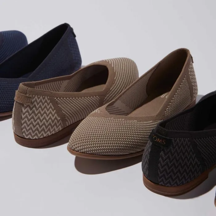 Toms Flats and Loafers Jutti Neat Flat Taupe Knit 8211 Women Toms Flats and Loafers Jutti Neat Flat Taupe Knit 8211 Women