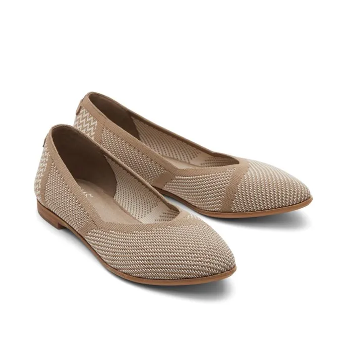 Toms Flats and Loafers Jutti Neat Flat Taupe Knit 8211 Women Toms Flats and Loafers Jutti Neat Flat Taupe Knit 8211 Women