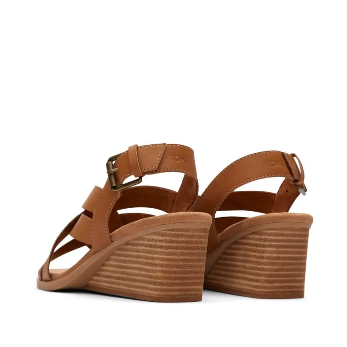Toms Heels and Wedges Gracie Wedge Sandal Leather Tan 8211 Women Toms Heels and Wedges Gracie Wedge Sandal Leather Tan 8211 Women