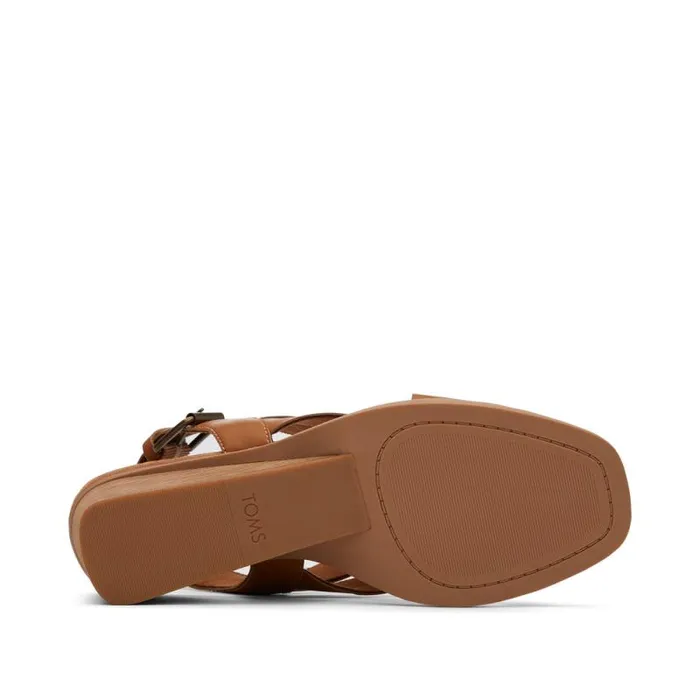 Toms Heels and Wedges Gracie Wedge Sandal Leather Tan 8211 Women Toms Heels and Wedges Gracie Wedge Sandal Leather Tan 8211 Women