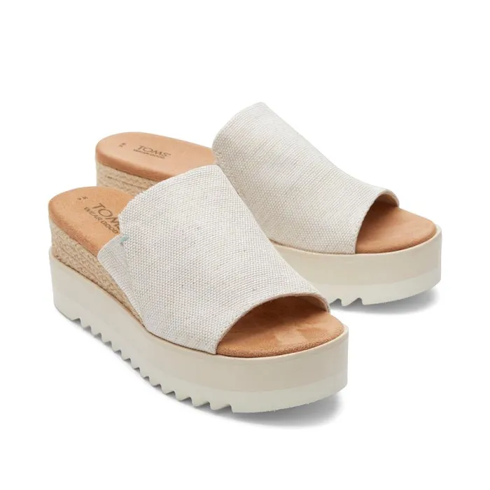 Toms Mules and Slides Diana Mule Wedge Sandal Natural Yarn Dye 8211 Women Toms Mules and Slides Diana Mule Wedge Sandal Natural Yarn Dye 8211 Women