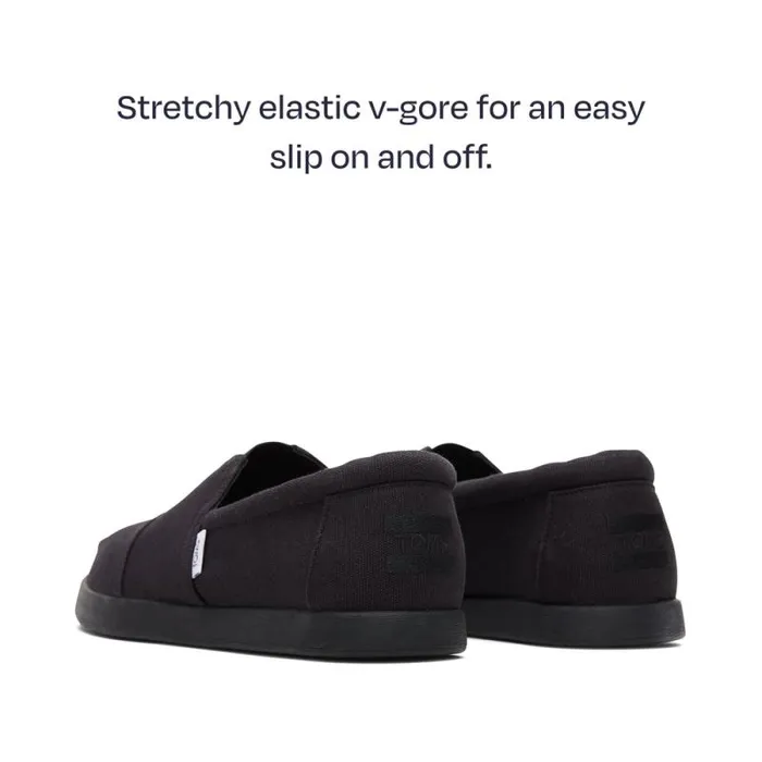 Toms Slip Ons Alp FWD All Black Recycled Cotton Canvas 8211 Men