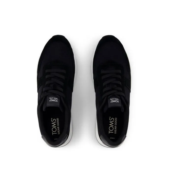 Toms Slip Ons TRVL LITE Retro Runner Sneaker Water Repellent Black Suede 8211 Men Toms Slip Ons TRVL LITE Retro Runner Sneaker Water Repellent Black Suede 8211 Men