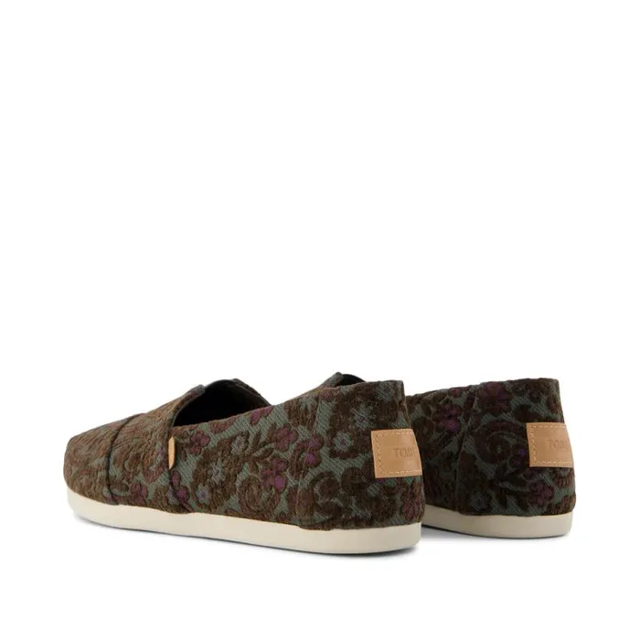 Toms TOMS Classics Alpargata Cloudbound Basil Green Floral Brocade 8211 Women Toms TOMS Classics Alpargata Cloudbound Basil Green Floral Brocade 8211 Women