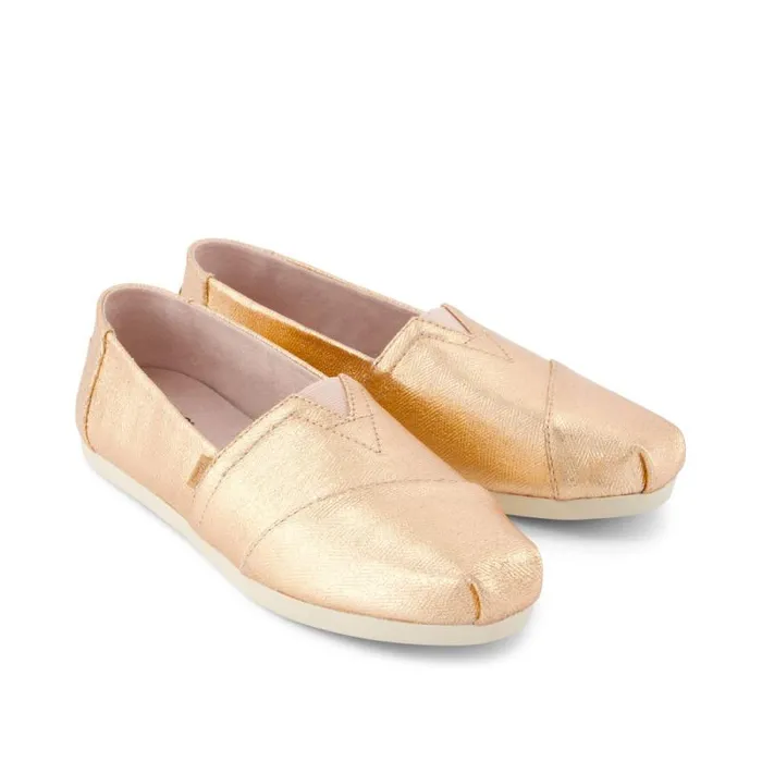 Toms TOMS Classics Alpargata Cloudbound Gold Metallic Herringbone 8211 Women Toms TOMS Classics Alpargata Cloudbound Gold Metallic Herringbone 8211 Women
