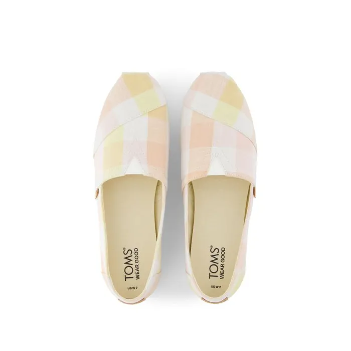Toms TOMS Classics Alpargata Cloudbound Yellow Picnic Plaid 8211 Women Toms TOMS Classics Alpargata Cloudbound Yellow Picnic Plaid 8211 Women