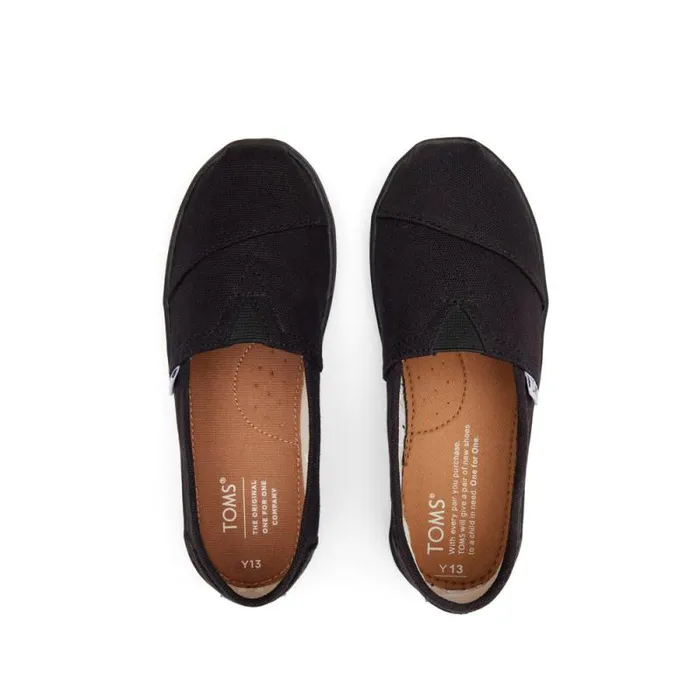 Toms TOMS Classics Alpargata Kids Shoe Black Canvas 8211 WomenKids