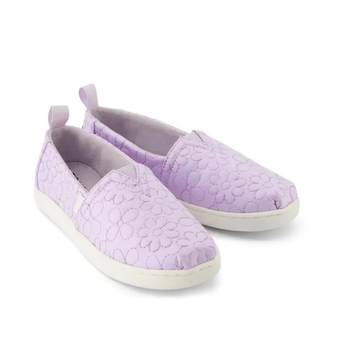 Toms TOMS Classics Alpargata Kids Shoe Purple Iridescent Quilted Daisy 8211 KidsWomen