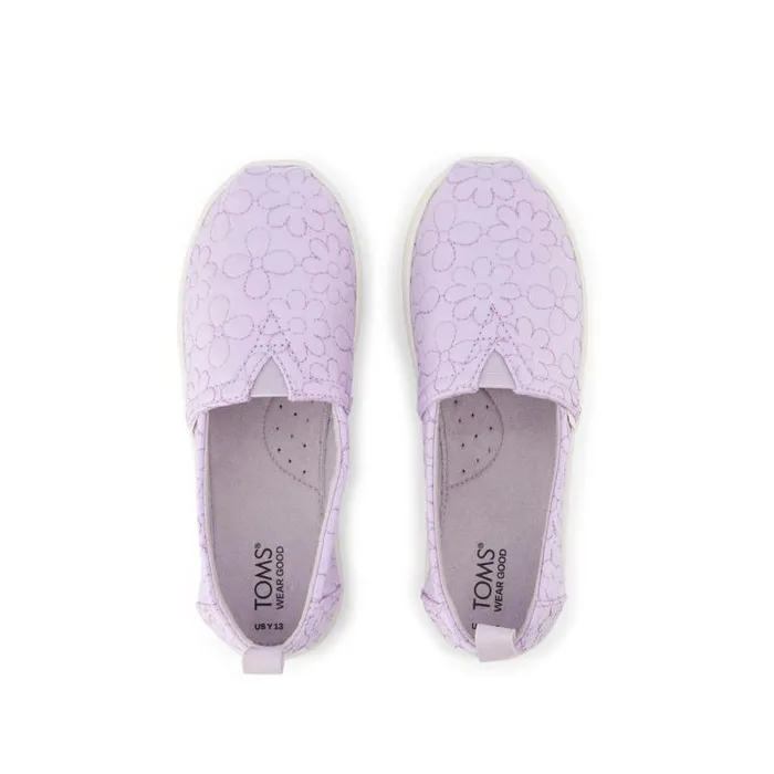 Toms TOMS Classics Alpargata Kids Shoe Purple Iridescent Quilted Daisy 8211 KidsWomen