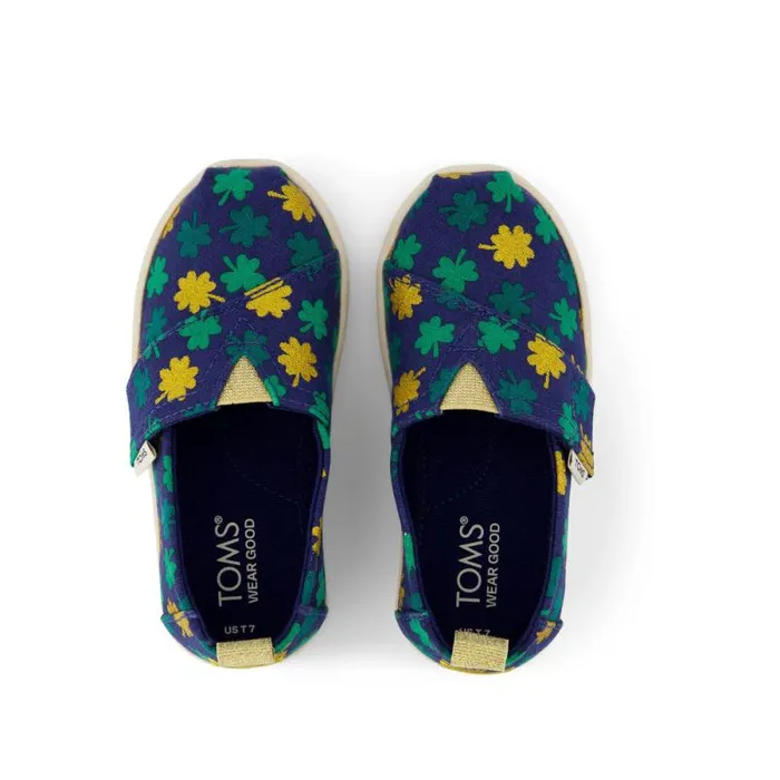 Toms TOMS Classics Alpargata Toddler Shoe Lucky Shimmer Clovers 8211 KidsWomen Toms TOMS Classics Alpargata Toddler Shoe Lucky Shimmer Clovers 8211 KidsWomen