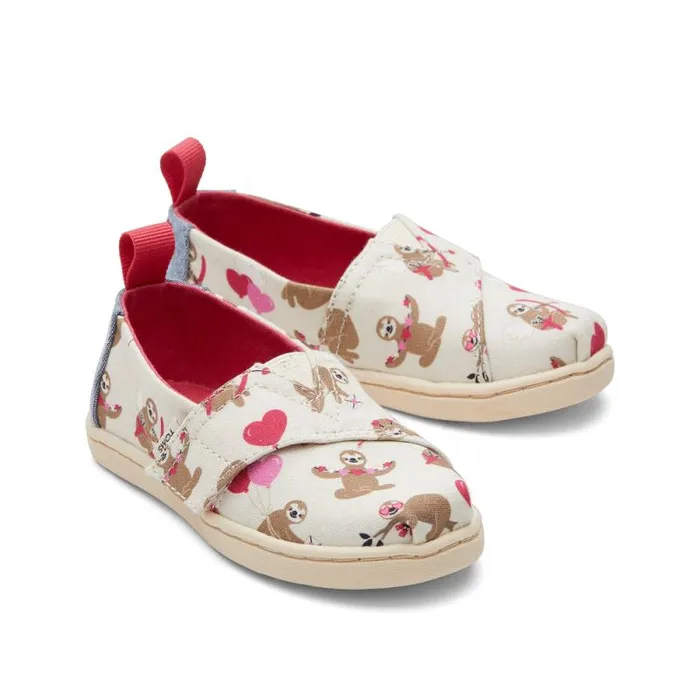 Toms TOMS Classics Alpargata Toddler Shoe Valentines Day Sloths 8211 KidsWomen
