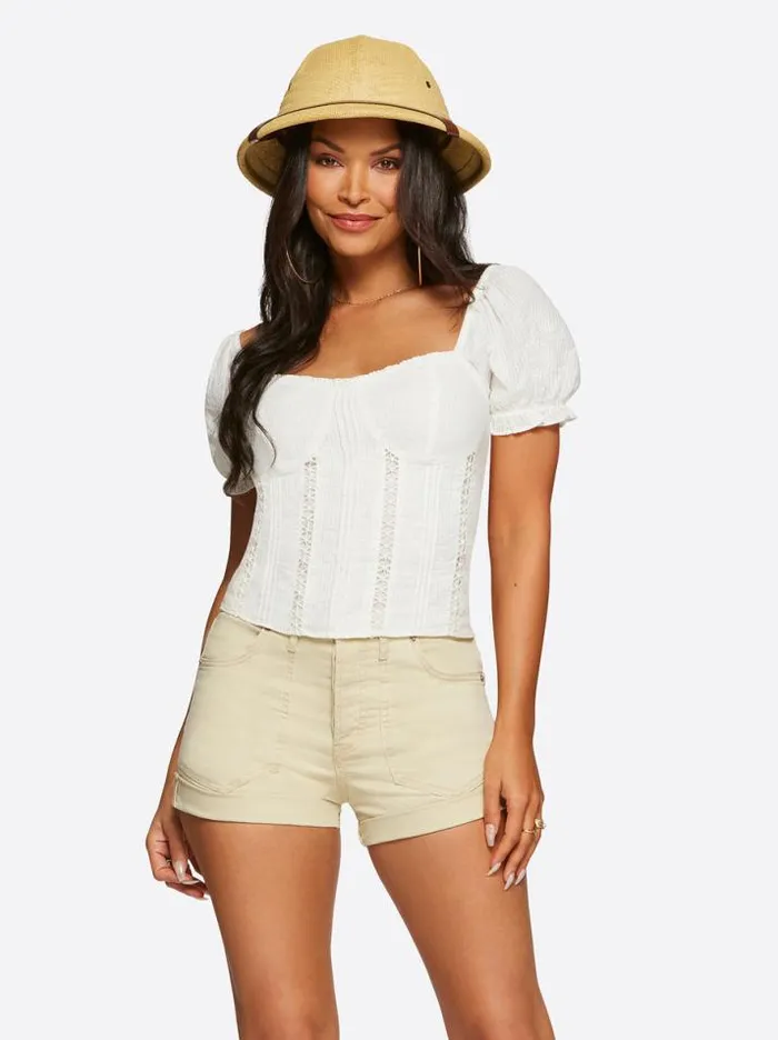 Tops Clothing Jessica Simpson Aubrey Top In Gardenia