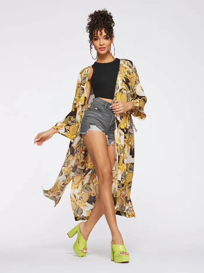 Tops Clothing Jessica Simpson Lailaa Kimono In Clover Field