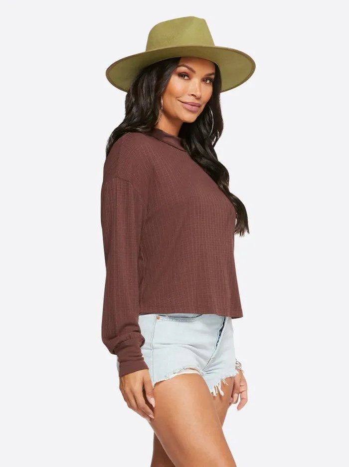 Tops Clothing Jessica Simpson Preston Tee In Deep Mahogany