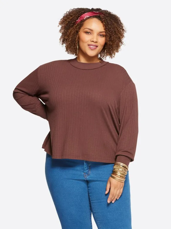 Tops Clothing Jessica Simpson Preston Tee In Deep Mahogany