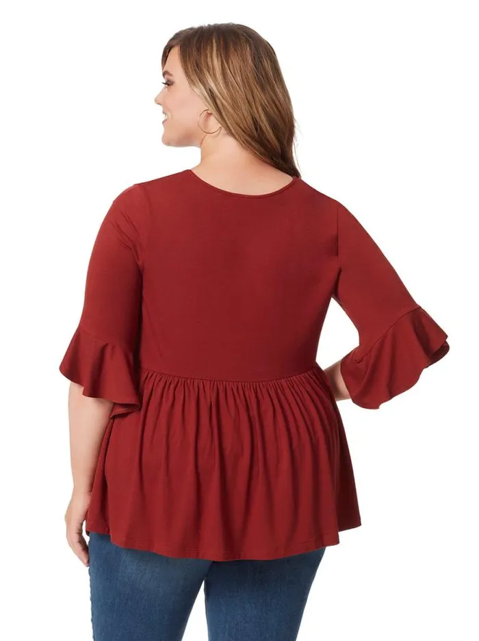 Tops Clothing Jessica Simpson Susie Top In Russet Brown