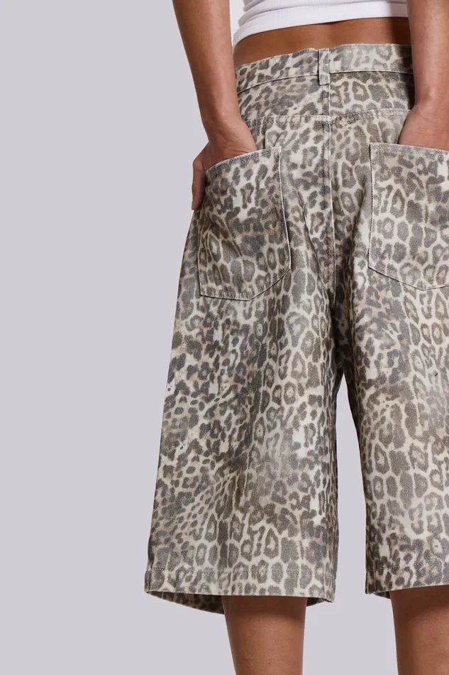 Tops Jaded London Women Shop Leopard Fade Colossus Jorts