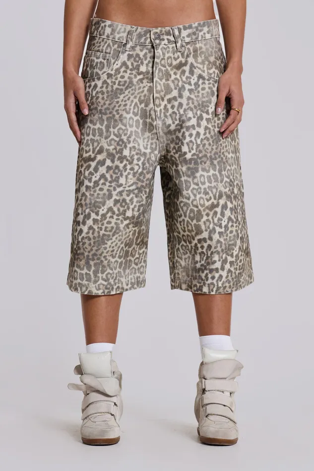 Tops Jaded London Women Shop Leopard Fade Colossus Jorts