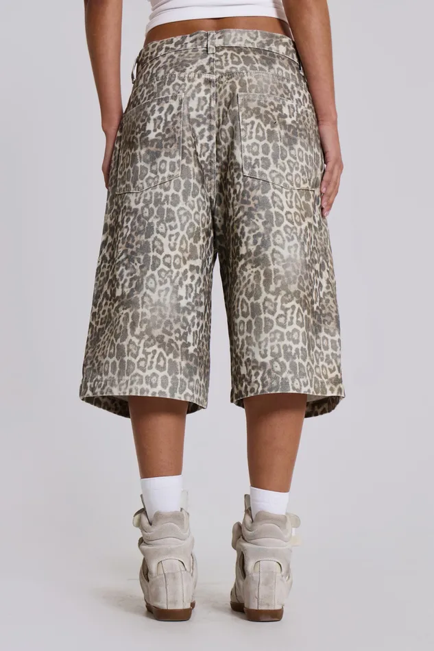 Tops Jaded London Women Shop Leopard Fade Colossus Jorts