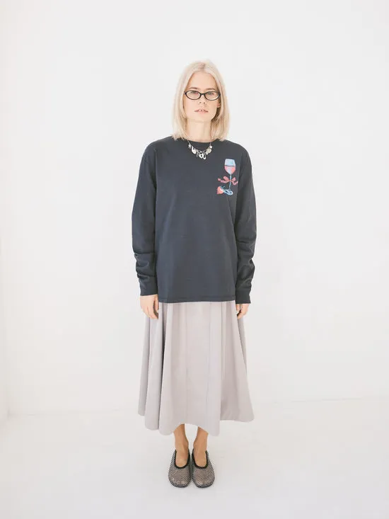 Tops Lisa Says Gah Women Rose Wine Long Sleeve Tee Charcoal Tops Lisa Says Gah Women Rose Wine Long Sleeve Tee Charcoal