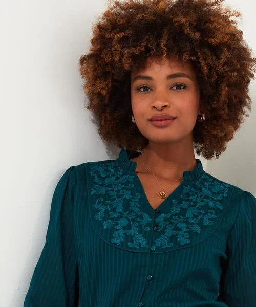 Tops Tunics and Blouses Elegantly Embroidered Blouse Green Joebrowns Apparel Tops Tunics and Blouses Elegantly Embroidered Blouse Green Joebrowns Apparel