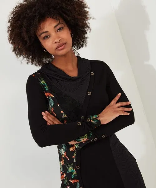 Tops Tunics and Blouses Fabulous Foxes Jersey Tunic Black Joebrowns Apparel