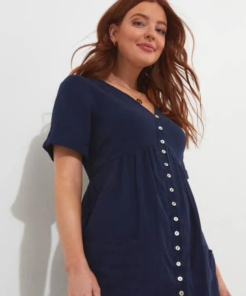 Tops Tunics and Blouses Joebrowns Apparel Crinkle Cotton Tunic Navy Tops Tunics and Blouses Joebrowns Apparel Crinkle Cotton Tunic Navy