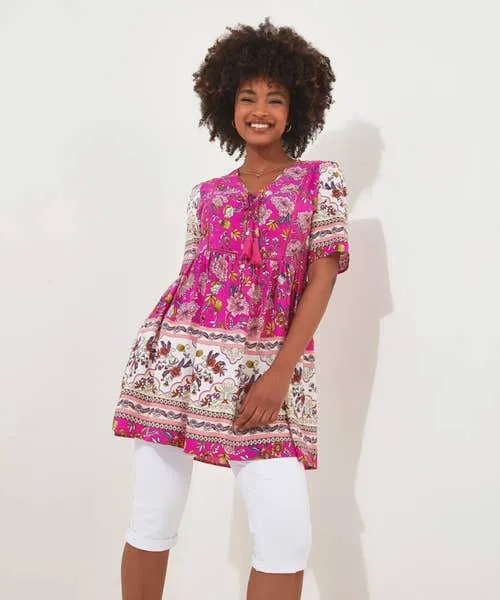 Tops Tunics and Blouses Joebrowns Apparel Heidi Pink Printed Tunic Pink Tops Tunics and Blouses Joebrowns Apparel Heidi Pink Printed Tunic Pink