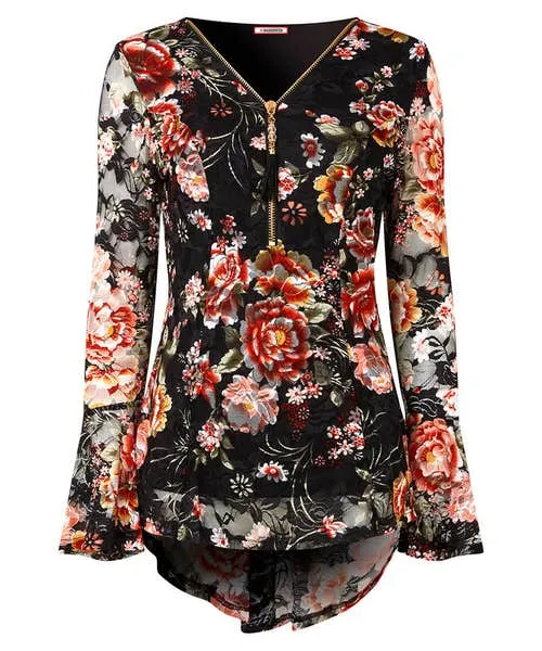 Tops Tunics and Blouses Joebrowns Apparel Macy Lace Zip Top Black Tops Tunics and Blouses Joebrowns Apparel Macy Lace Zip Top Black