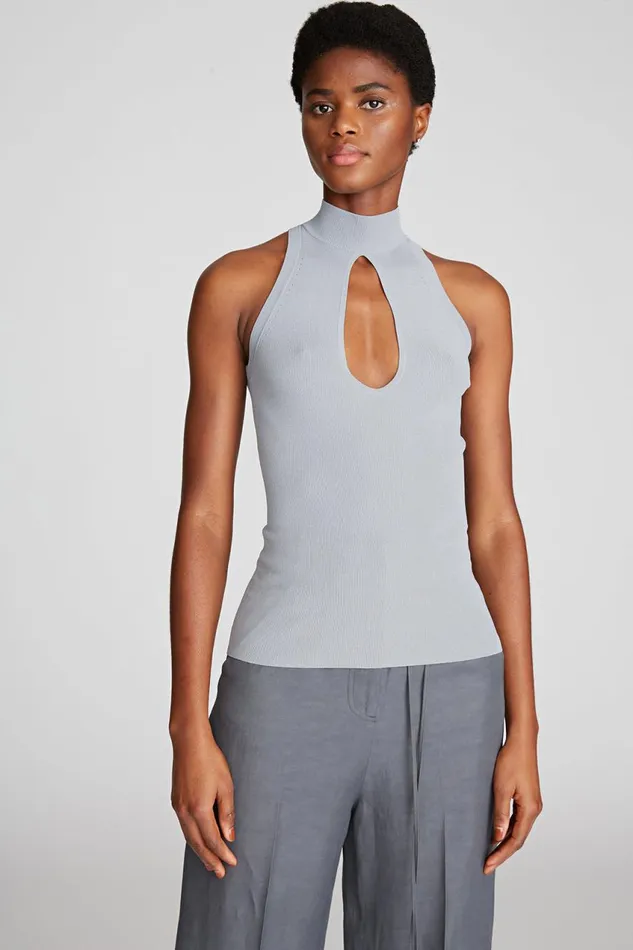 Tops Women Halston Kit Top In Matte Viscose Pewter