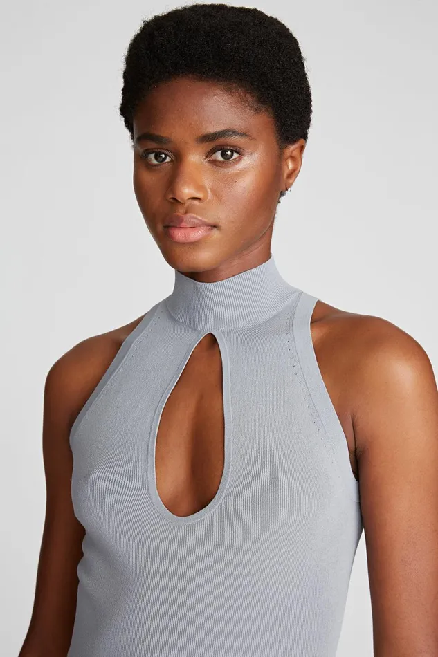 Tops Women Halston Kit Top In Matte Viscose Pewter