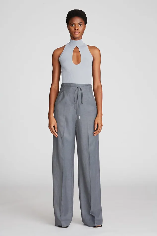 Tops Women Halston Kit Top In Matte Viscose Pewter