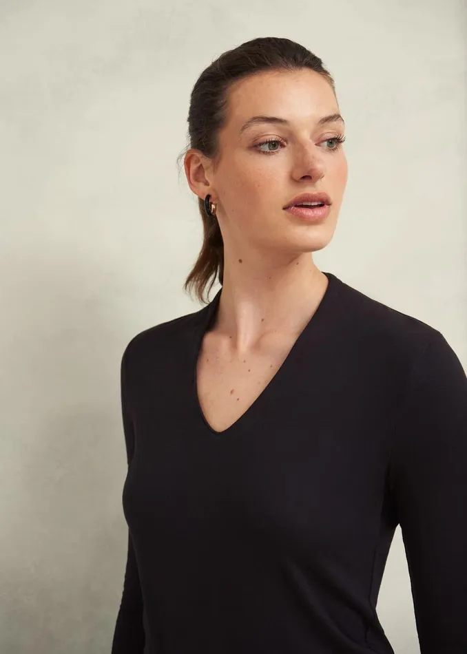 Tops Women HOBBS Aimee Double Fronted Top Black