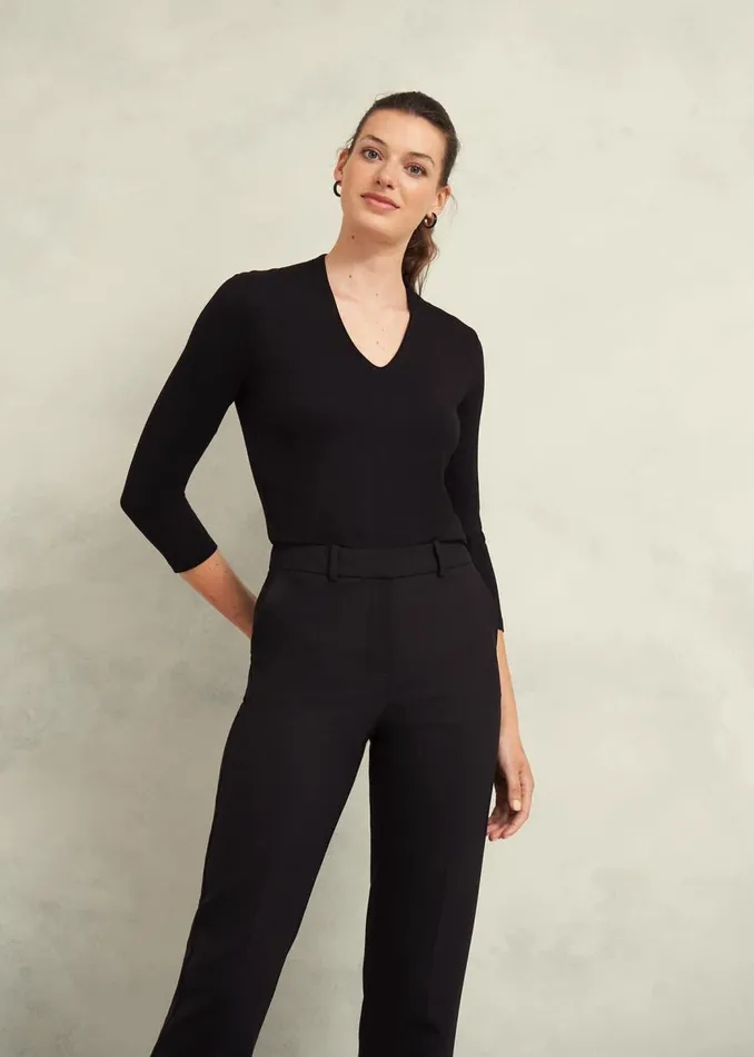 Tops Women HOBBS Aimee Double Fronted Top Black
